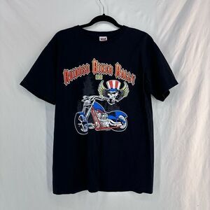 Anvil Mens Black Short Sleeve 2010 Ruidoso Biker Rally Graphic Print T-Shirt Med